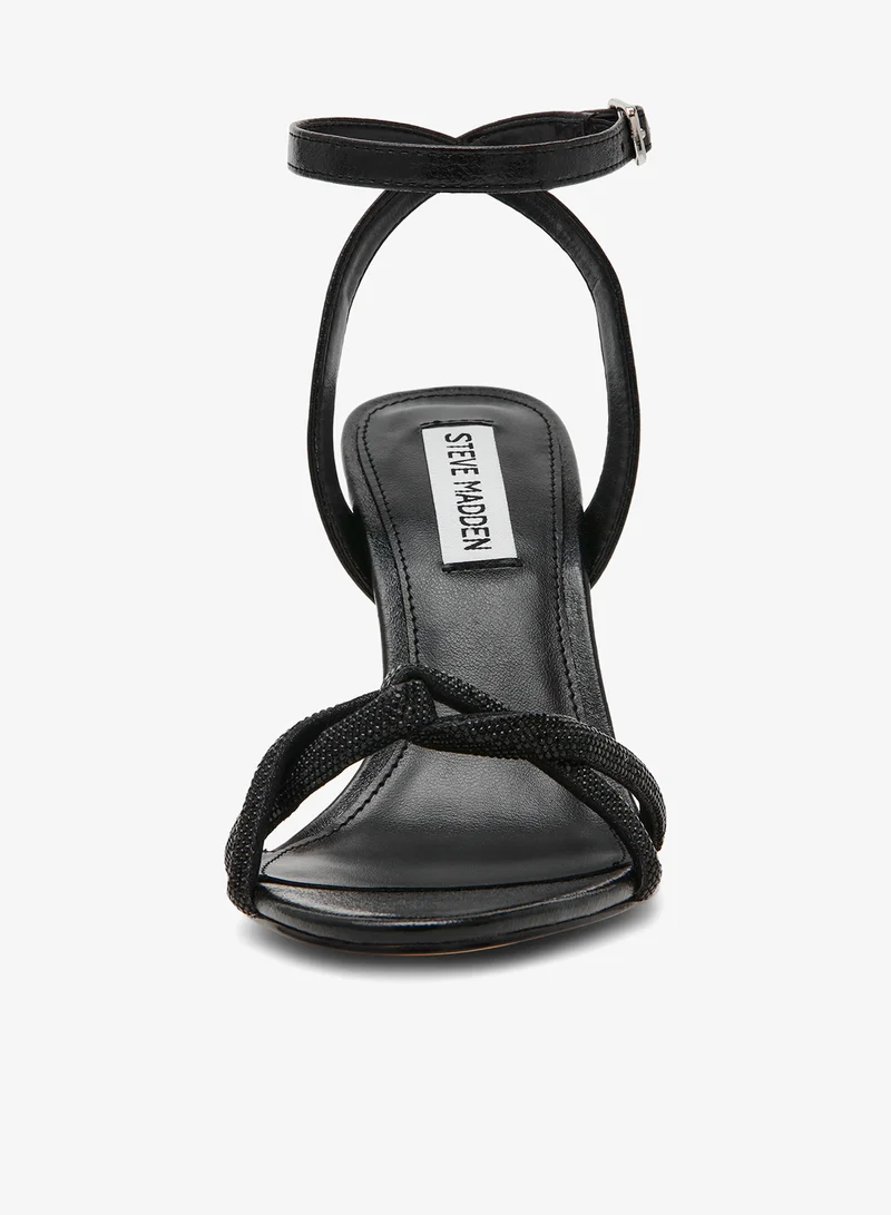 STEVE MADDEN Soft Metallic PU  Metal Buckle Heels